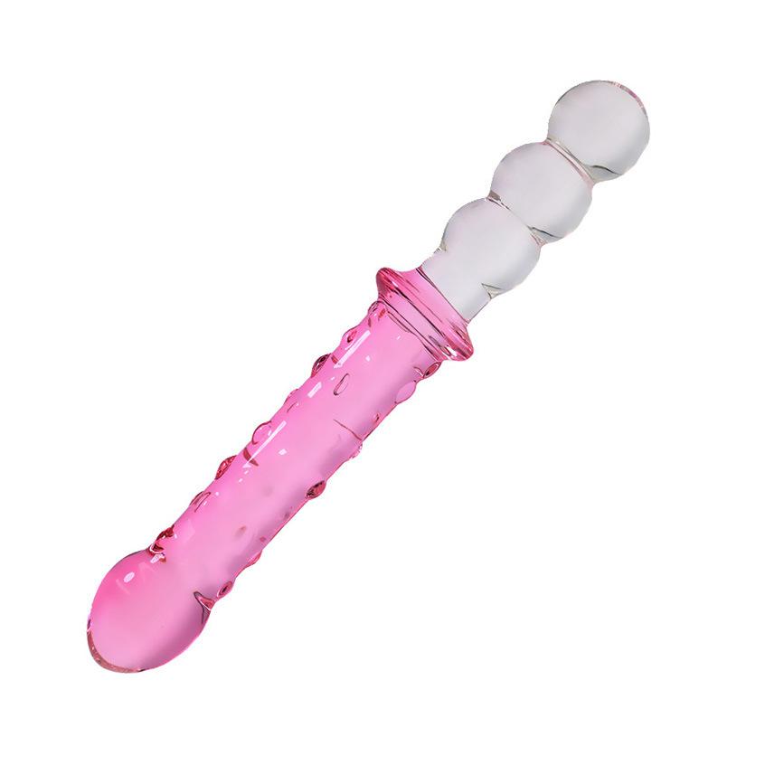 Oversized Crystal Glass Penis Anal Beads Two-in-One Sex Tools Sex Toys for Women Masturbation Devices