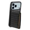 For iPhone 17 Pro Max Case Card Holder Kickstand Crocodile Texture Leather Back Phone Cover