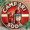 D Flat D FLAT Pc Round Xcm(xinch) Vintage Campari Soda Tin Sign Wall Decor Aluminum Foil Engraving Metal Poster