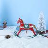 Vintage Iron Christmas Rocking Horse Ornament Creative Desktop Decorative Hanging Pendant Festive Holiday Home Crafts