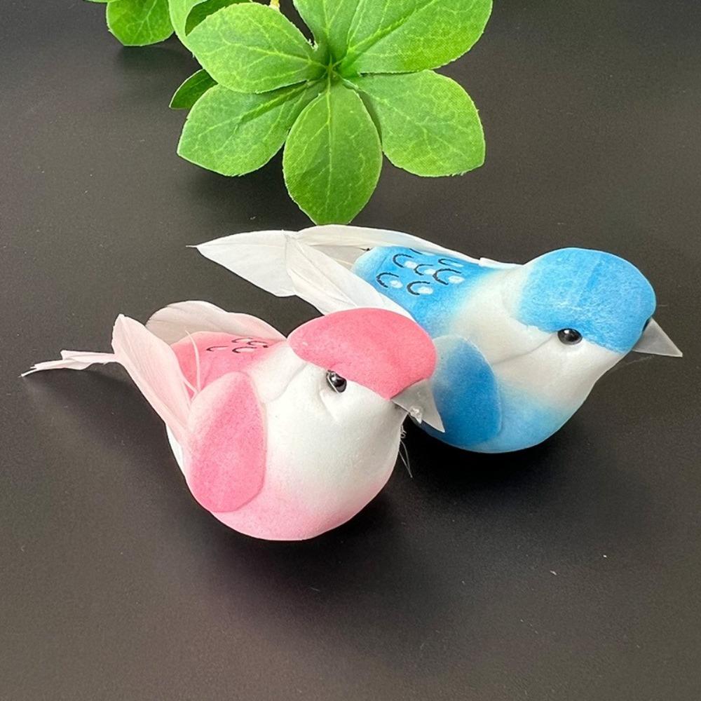 6PCS Statue Fake Bird Christmas Tree Figurines Decor Xmas Model Birds  For Wedding Christmas Home