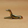 Hand-Carved Brass Greyhound Figurine Exquisite Elegant Zodiac Dog Tea Pet Vintage Antique Finish Miniature Dog Statue
