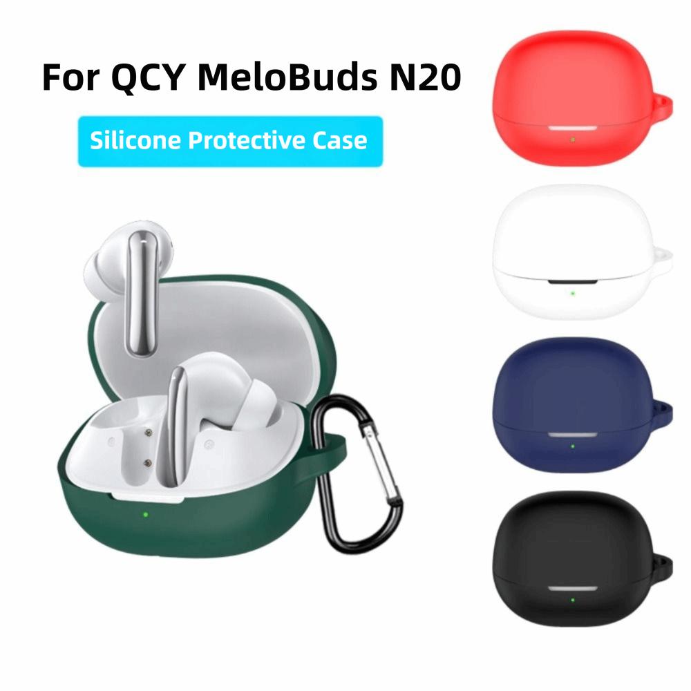 Anti-fall Earbuds Cover with Carabiner Headphone Protective Case for QCY MeloBuds N20