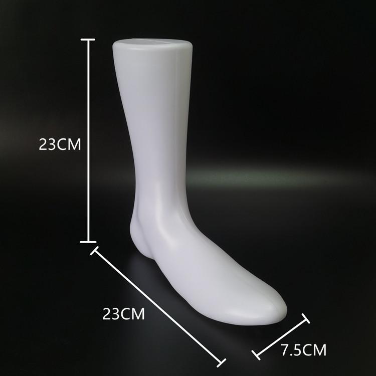 Black Plastic Foot Mannequin Model for Displaying Socks and Shoes - Male & Female Style, Flat-Bottomed, Ideal for Retail and Fashion Showcases.