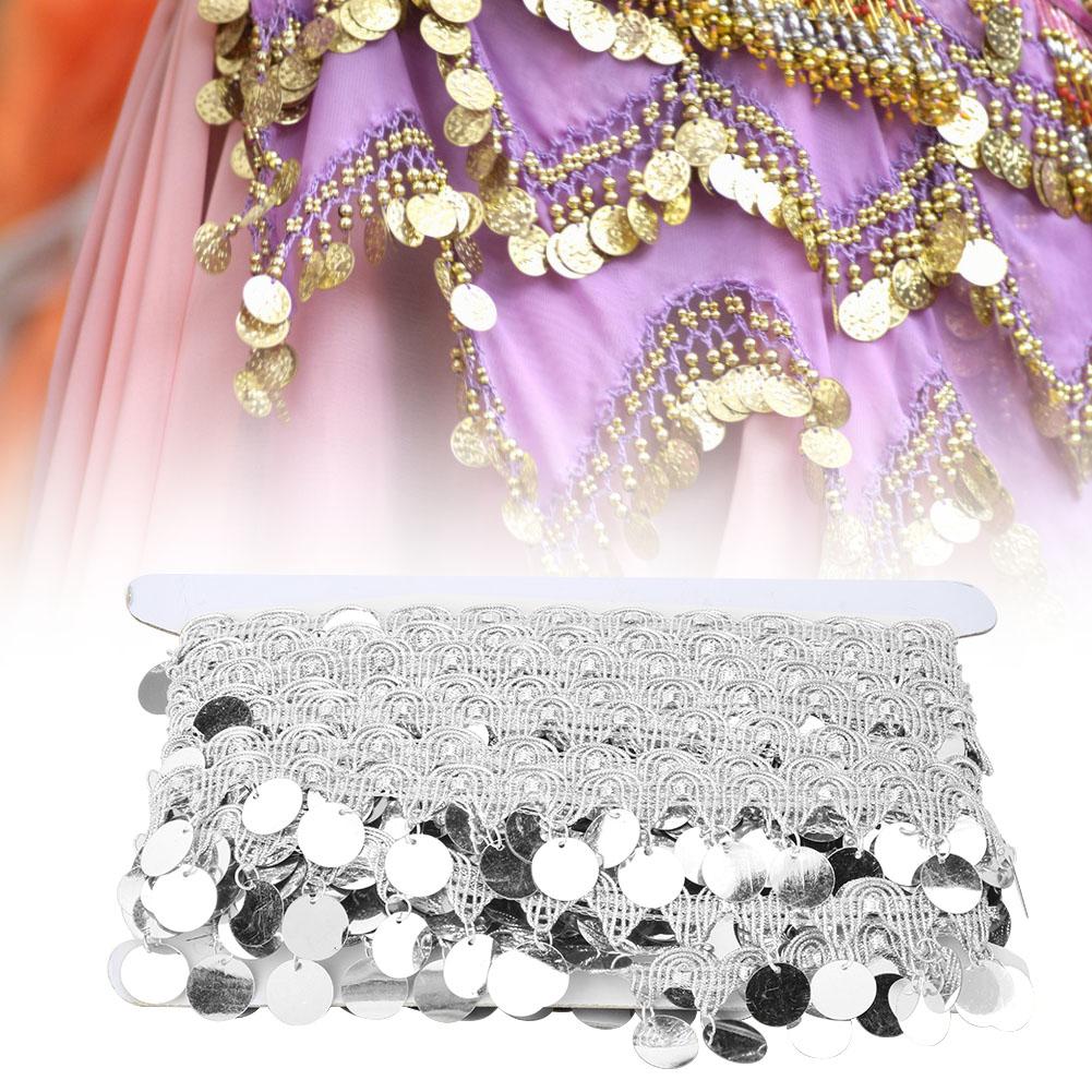 Belly Dance Tassel Belt Round   Hip Scarf National Clothes Supplies Accessories 10 Yards(Golden)