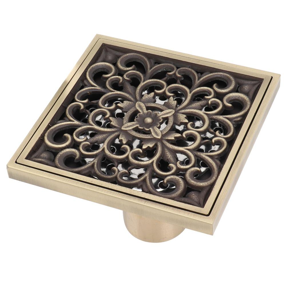 Antique Finish Floor Drain Grate Square Shape Floor Strainer Elegant Drain Strainer  Toilet