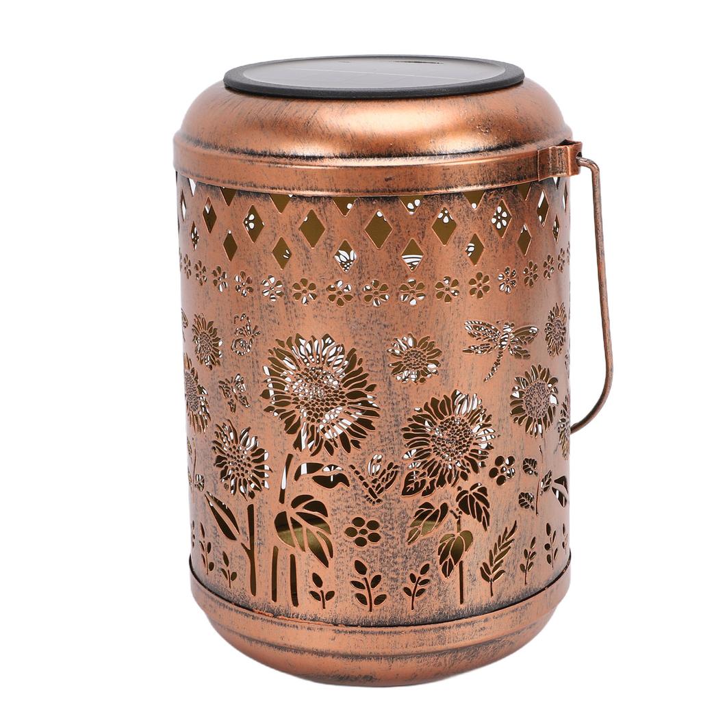Solar Lantern Retro IP65 Water Proof LED Metal Hanging Solar Light for Outdoor Garden Decor Sunflower