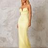 Fashion Temperament Spice Girl Satin Suspender Dress, Sexy Backless V-neck Slim and Thin Hip Dress Long Dress
