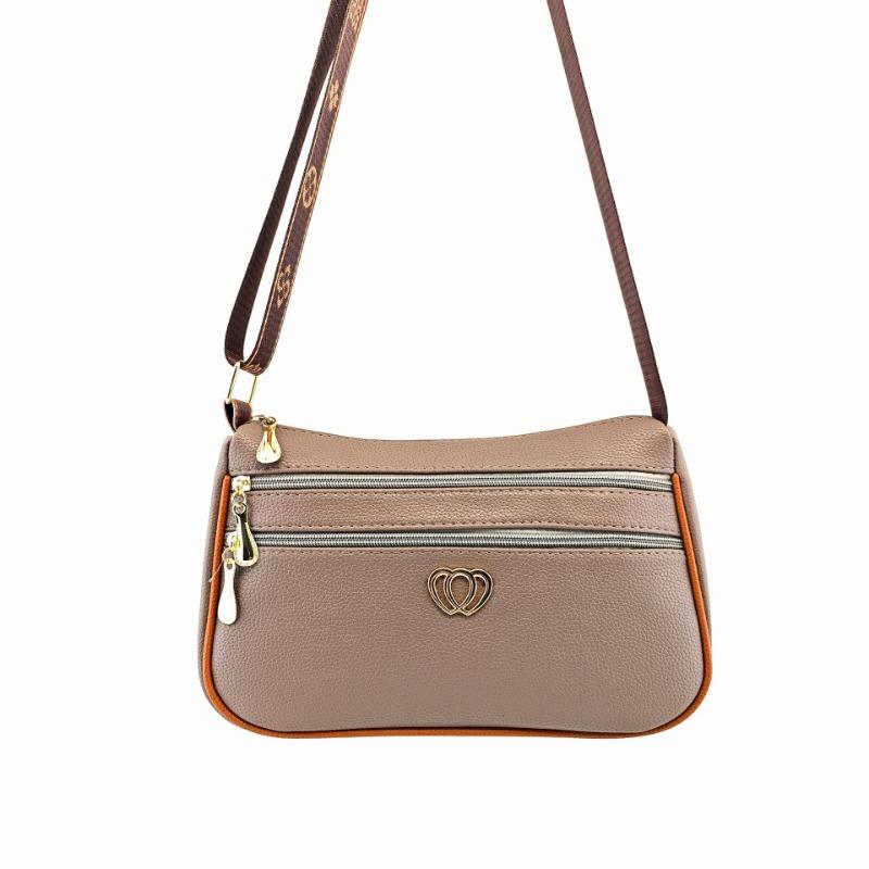 Spring new multi-layer zipper single shoulder women's small bag trend oblique span shell bag large capacity