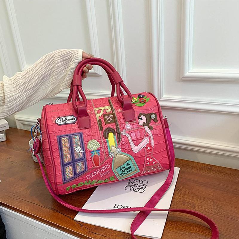 WTEMPO Kvinner stor håndveske skulderveske broderisett dekorasjonssømveske