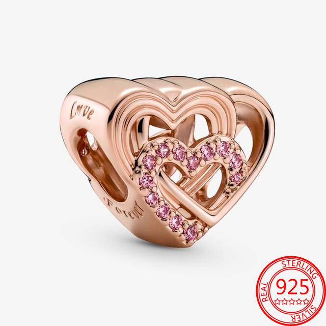Authentic S925 Sterling Silver Love You Mom Infinite Heart Charm Fit Fashion 3mm Bracelet Diy 925 Silver Jewelry Girls Gifts