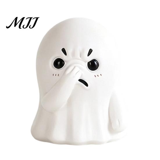Versatile Desktop Decoration Ghost Ornament, Compact Resin Decorative Figurine, Nose-Covering Ornament Shape Halloween Figure, Naughty Tabletop