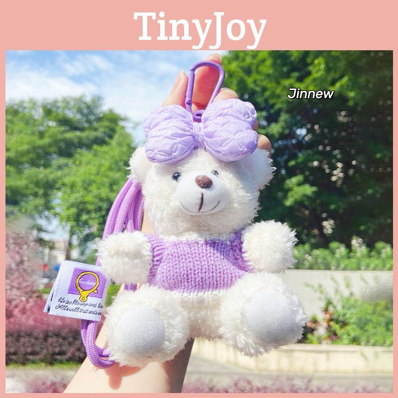 Cute And Adorable Ins Style Bowknot Plush Bear Keychain Pendant Soft Gift Toy