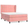 3129218 vidaXL Divan Bed with Mattress Pink 140x200 Cm Velvet