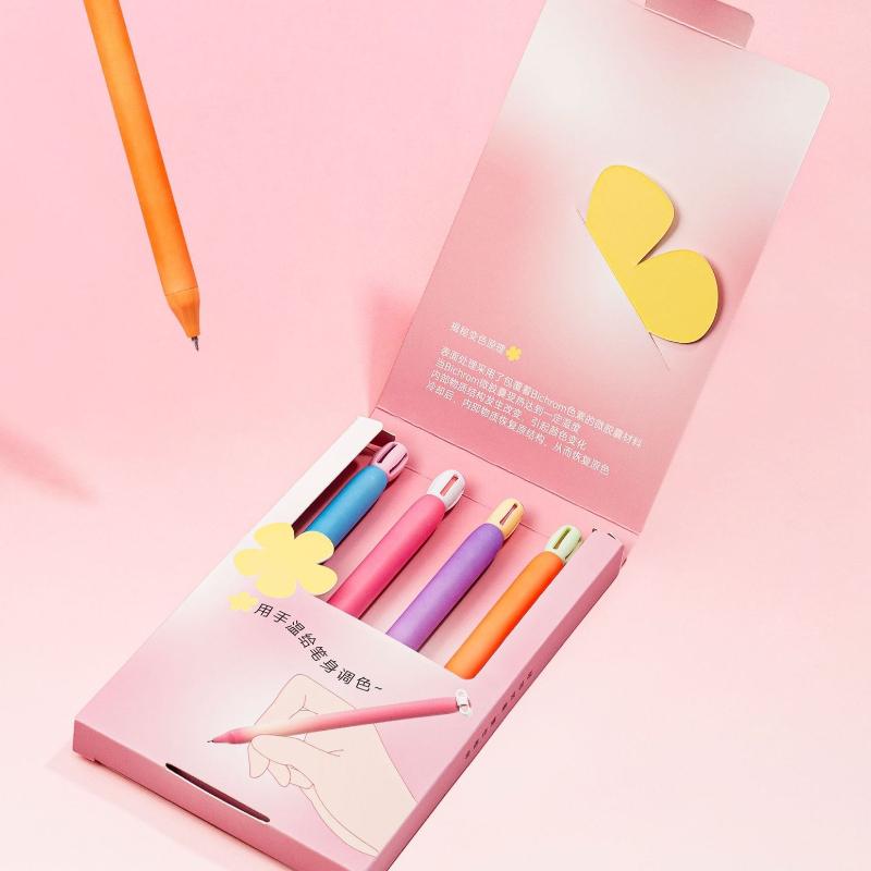 Temperature Sensing Flower Press the Gel Pen Creative Changing Decompression Double Bead CS Quic Drying Brush Problem Office