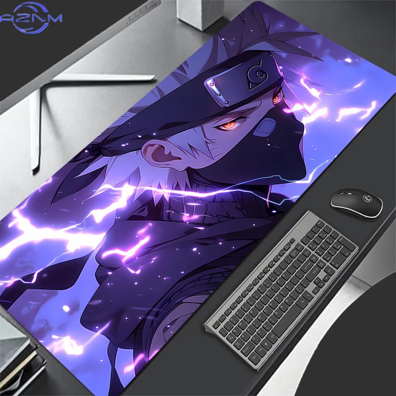 Mouse Pad Naruto Kakashi Hatake Gamer Pc Computer Hd Print Desk Mat Keyboard Anime Gaming Accessories Edge White Mousepad Carpet