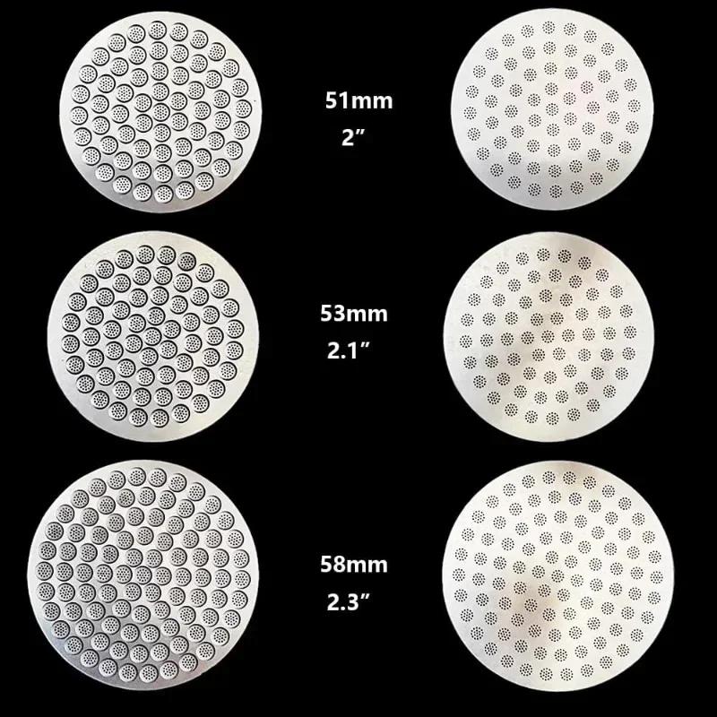 51/53/58mm Wiederverwendbarer Doppelschichtiger Espresso Puck Screen Gleichmäßige Durchflusskontrolle Kaffeefilter Meshplatte Espresso Siebträgerkorb