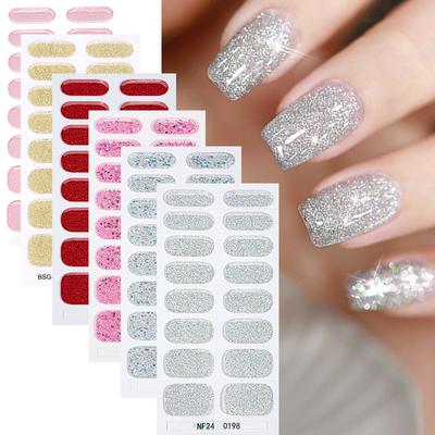 Glitter Semi-cured Gel Nail Stickers UV Nail Stickers Gel Nails UV Light Curing Nail Stickers