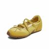 Leather Inner Height Increase Mary Jane Shoes Women's Summer New Soft-soled Ballet Shoes Casual Versatile Cross Strap