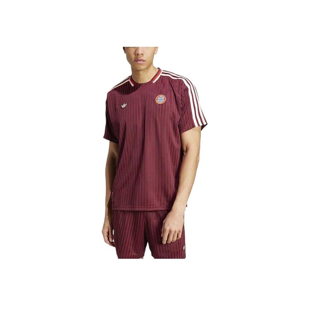 Adidas Striped Fashion Casual Breathable Comfortable Short Sleeve T-Shirt Men Tops Red JF0595