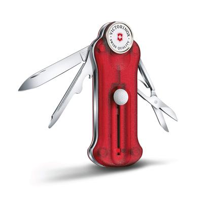Victorinox Golf Tool Translucent Red Golf Fork with Marker Ball Marker Repair Tool Equipped with a Removable Ball Marker Sports Tool with 10 Functions