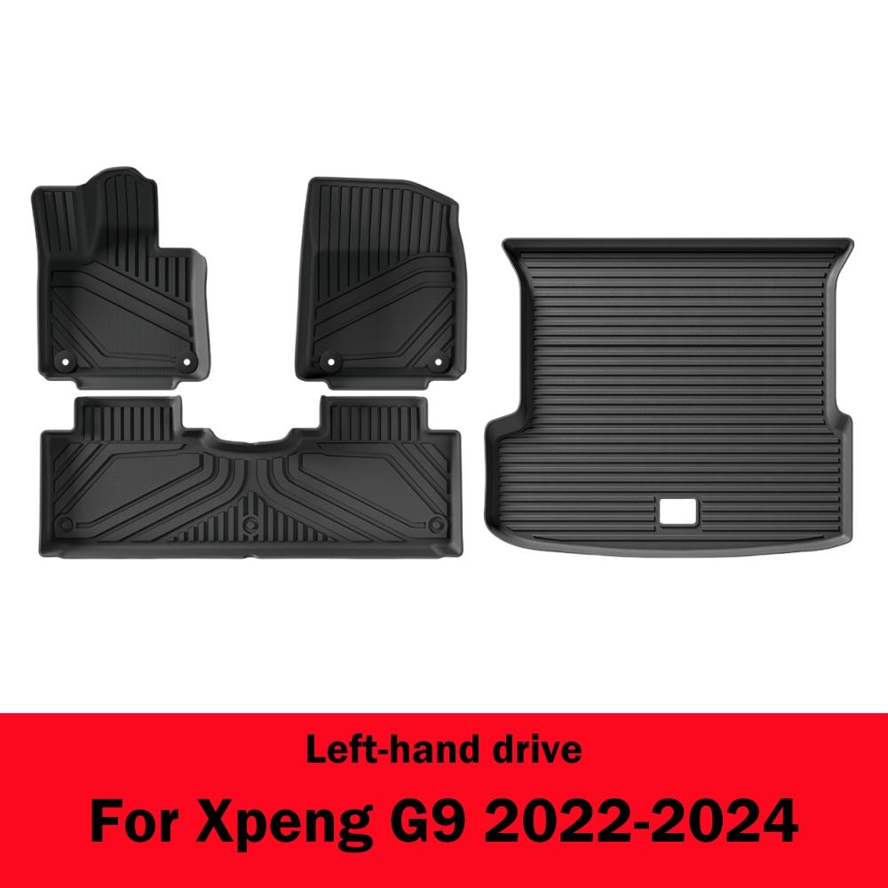 For Xpeng G9 2025-2025 Floor Mats Trunk Mats Cargo Liner TPE 3D Floor Carpets Waterproof Odorless All Seasons Mat LHD
