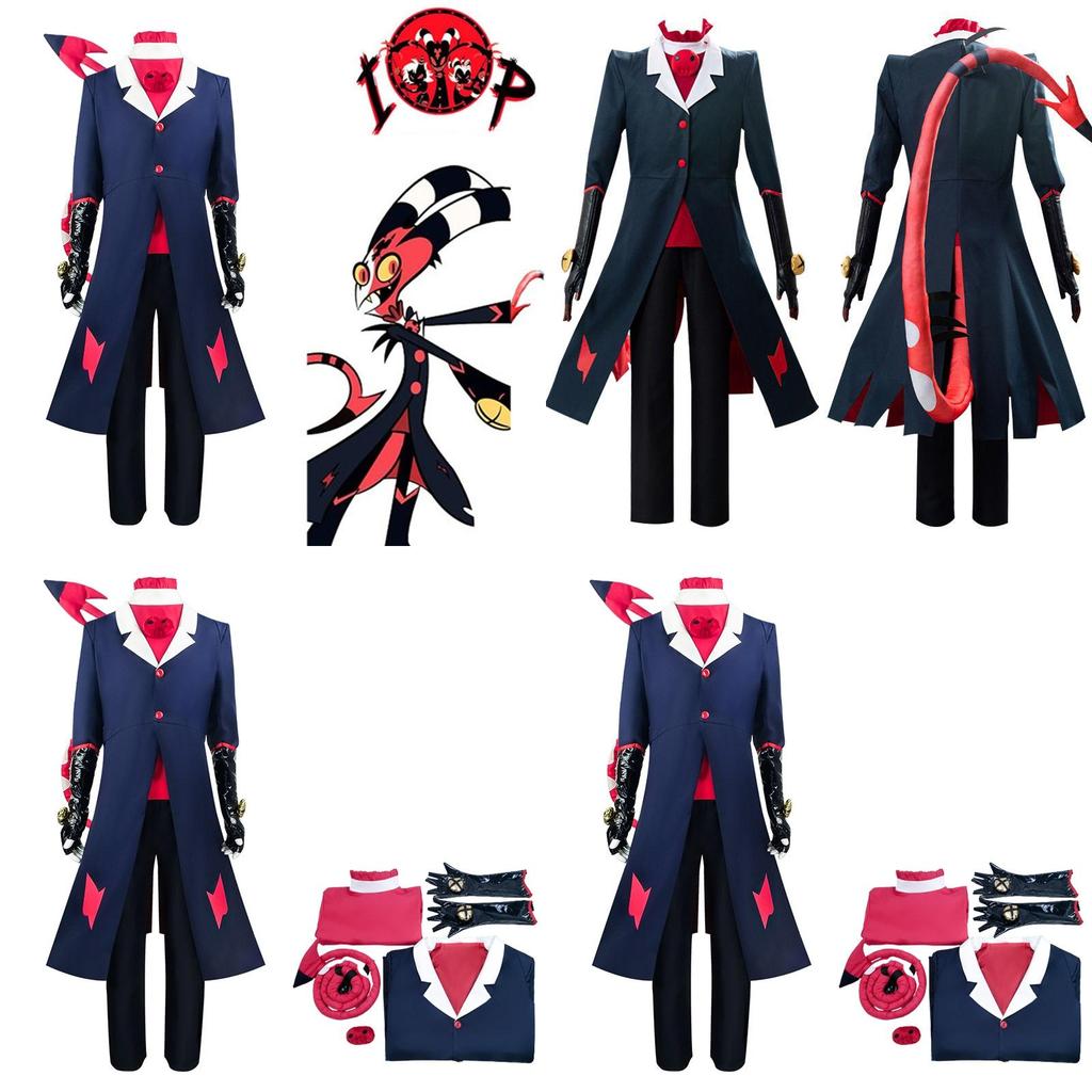 Hazbin Hotel Blitzo Cosplay Costume Jacket Set With Tie And Gloves Perfect For Anime Fans