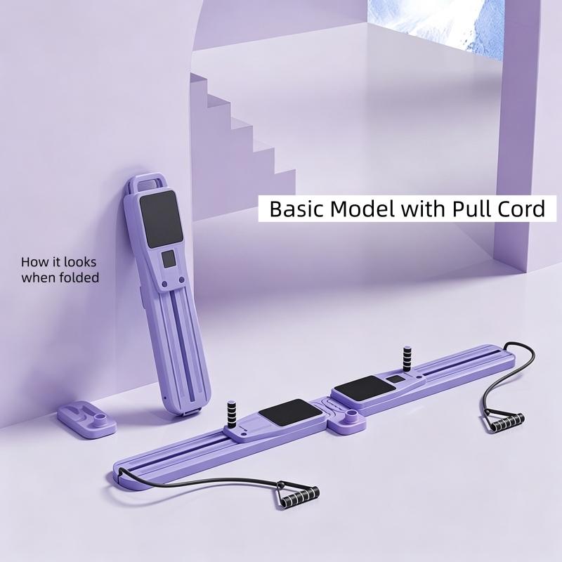 Multifunctional Ski Trainer, Home Abdominal Glutes Workout Machine, Removable Handrail Sliding Plate for Full Body Exercise