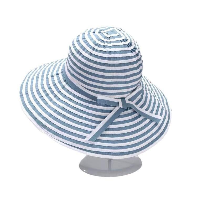 Spring and Summer Women's Two-color Simple Wind Seaside Travel Sun Protection Face UV Protection Foldable Big Brim Hat