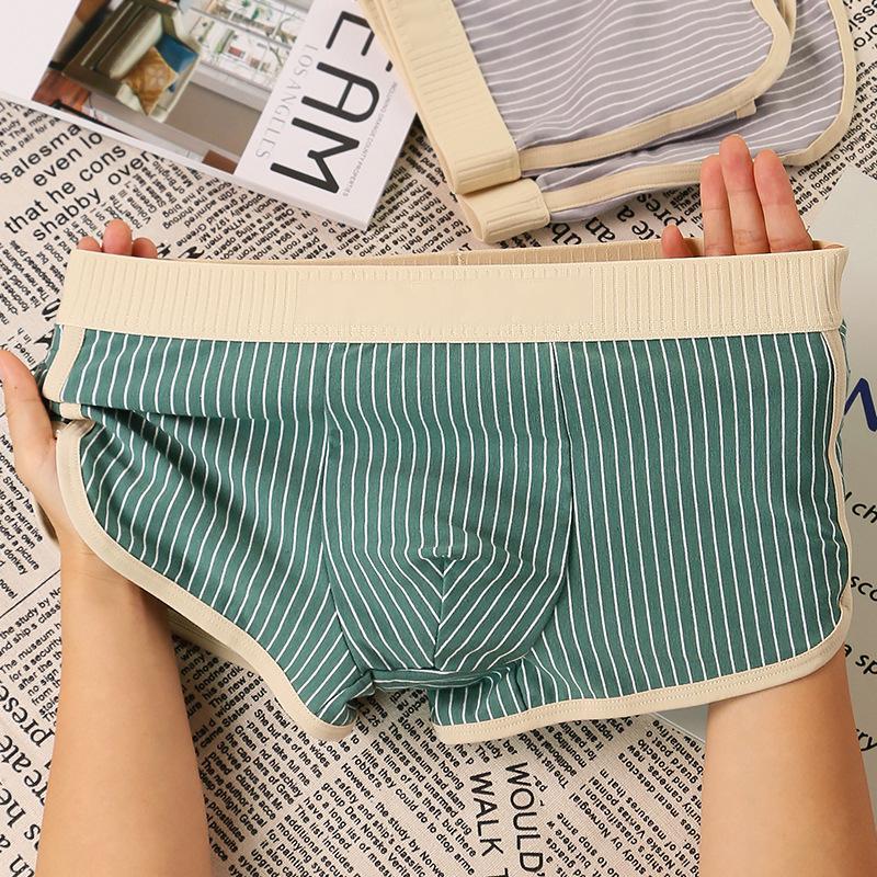 Men's Pure Cotton Striped Boxer Shorts - Comfortable, Breathable, Trendy Fashion