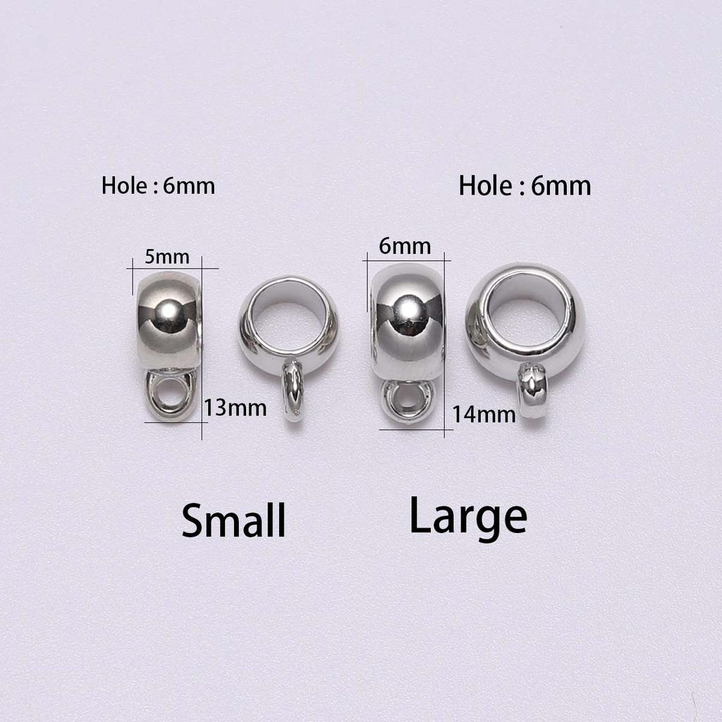 50pcs/lot 8mm 10mm CCB Pendant Clasp Bail Clip Big Hole charm Beads Connectors For Jewelry Making DIY Pendants Clasp supplie