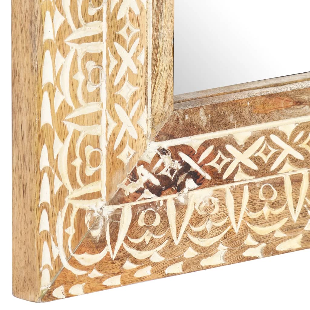 Hand Carved Mirror 110x50x2.6 cm Solid Mango Wood