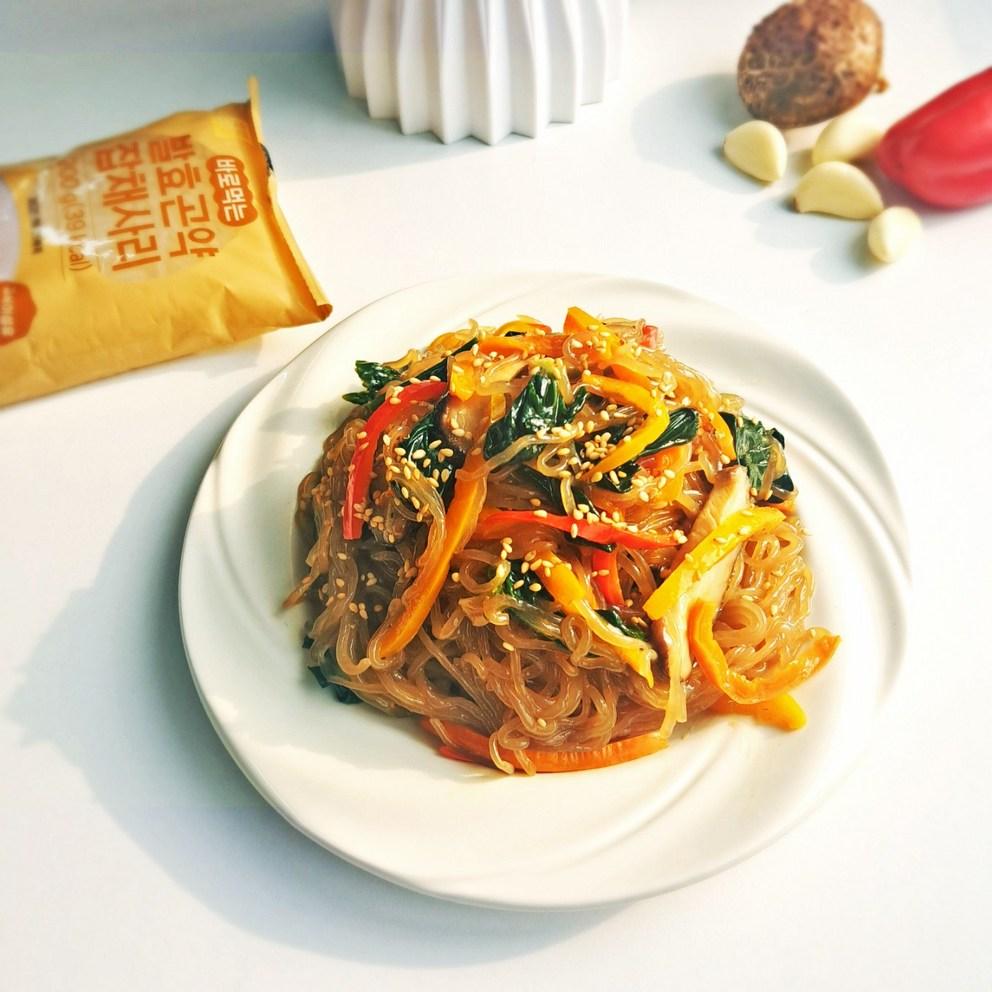 PpePpe Konjac Pronto para Comer Konjac Fermentado Noodles Japchae, 39kcal, 200g, Pacote com 8