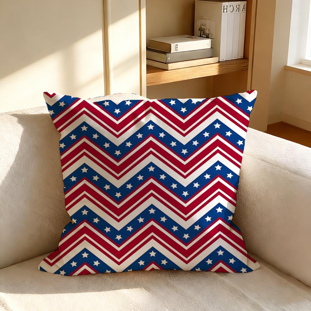 PAmerican Flag Style Cushion Cover Square Vintage Soft Sofa Cushion Cover Home Decor Protective Pillowcase