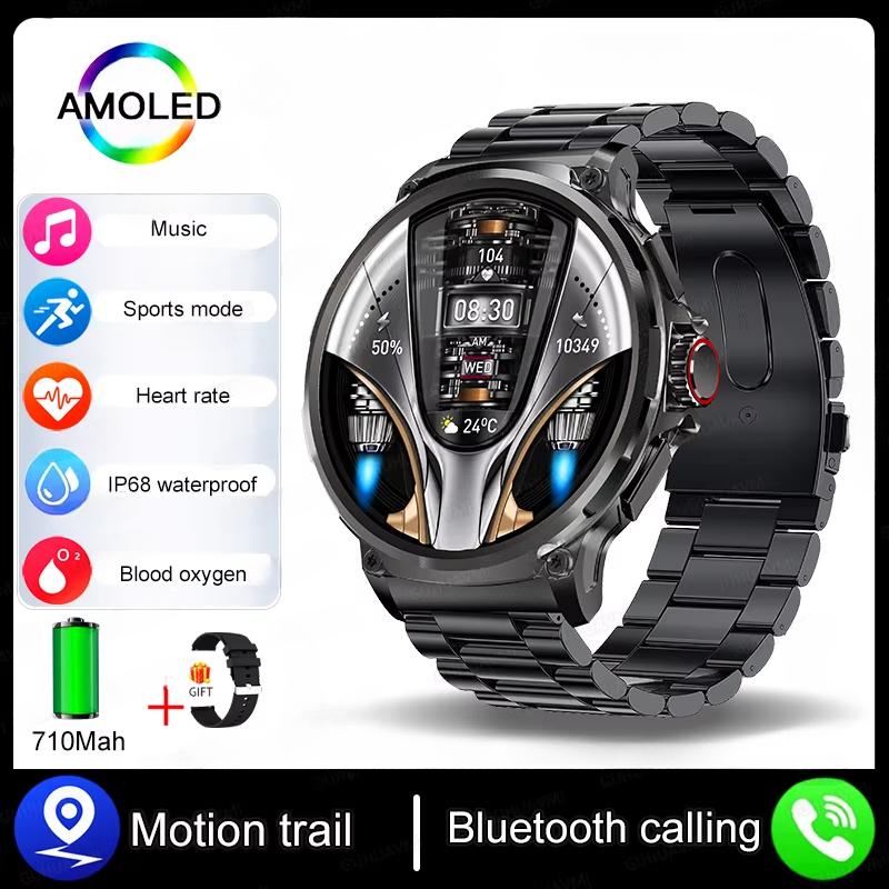 2025 New 1.85-inch Ultra HD AMOLED Smart Watch Men GPS Bluetooth Call 710 Mah Battery 400+Dial Fitness Sport Fitness Smartwatch