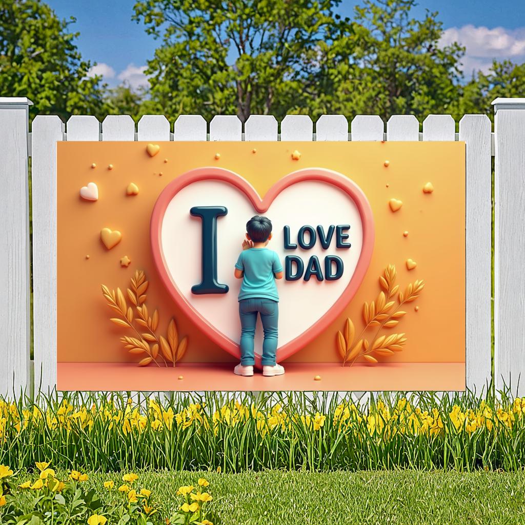 Decorative Tie Home Decoration Sentimental Design Love Dad Sign Orange Background High Quality Dad Celebration Banner