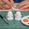 Ghost Family Set 5Pcs Halloween Decorations Cute Miniature Figurines 3D Printed Desktop Cake Toppers Decor for Party Supplies Creative Holiday