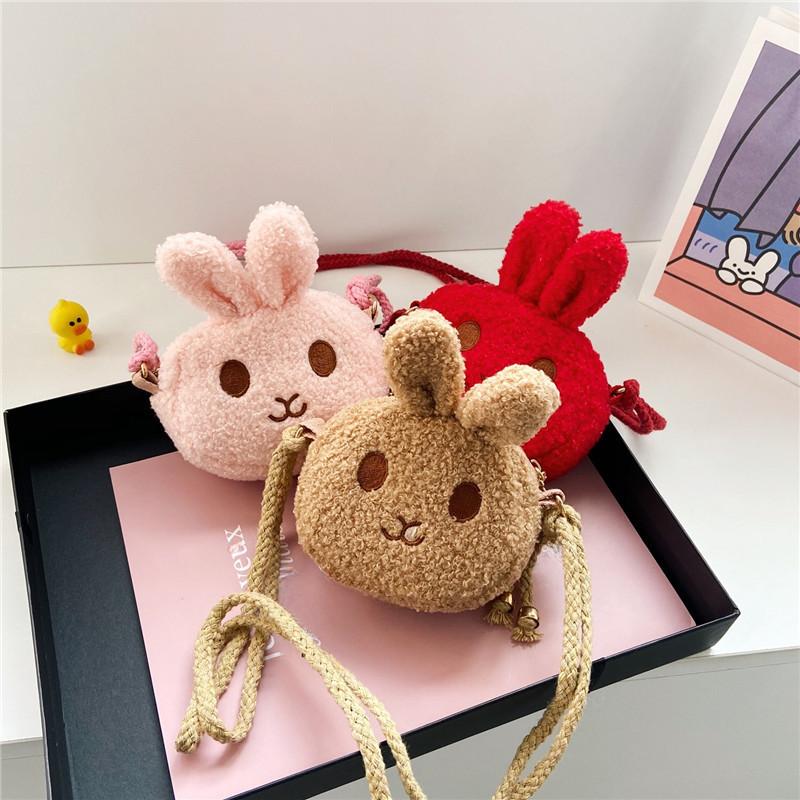 Adorable Plush Bunny Crossbody Bag For Girls Featuring Soft Breathable Material