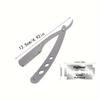 1set Men Straight Barber Edge Steel Razors Folding Shaving Knife Hair Removal Tools with Blades Foldable Hair Blade Barber Straight Razor