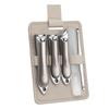 Nail Clipper Set with Pull-Out Leather Case - Includes Large Flat and Angled Clippers, Portable and Anti-Splash Design
