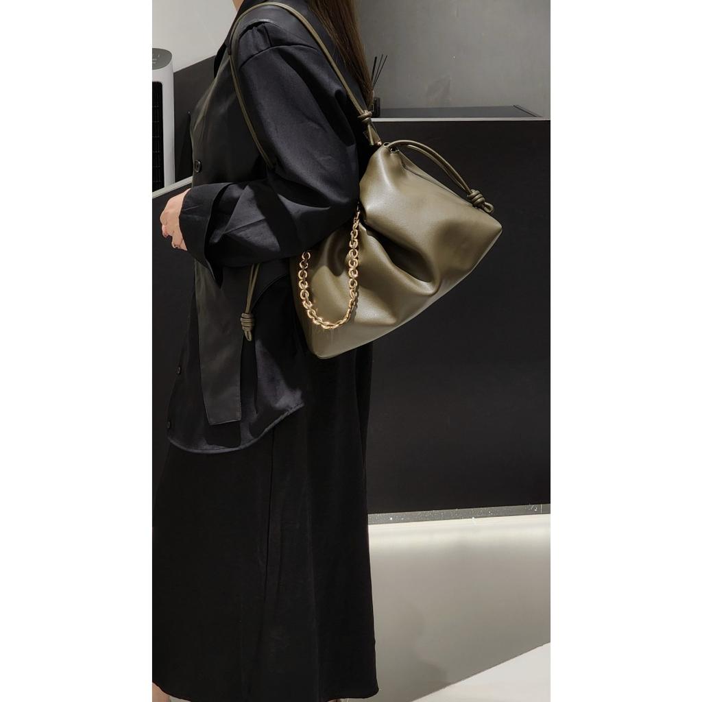 Leather Cloud Bag 2024 New Fashion Shoulder Bag Chain Cowhide Strap Bag Messenger Bag Soft Leather Clutch Bag