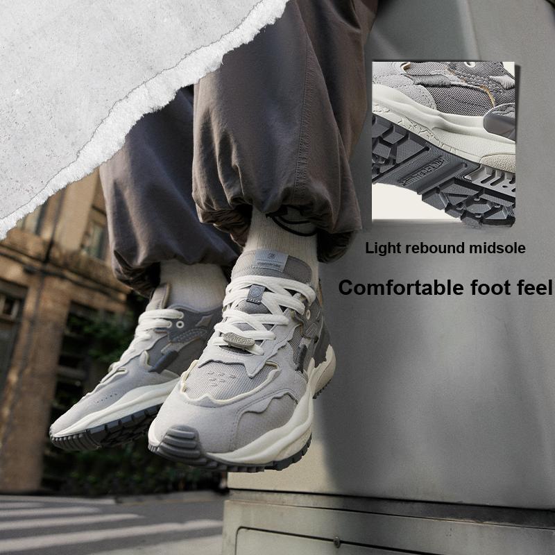 Li Ning CF Origin 2 Chaussures Décontractées Polyvalentes Antidérapantes Résistantes à l'Usure Chaussures Homme Blanc Gris AGCT323-2