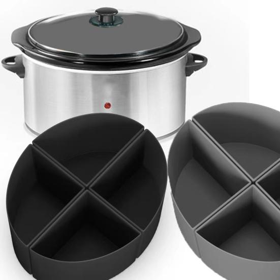 6-Quart Slow Cooker Liner Multiple Grids Leakproof Dishwasher Safe Silicone Slow Cooker Divider Cooking Liner Kitchen Accessories