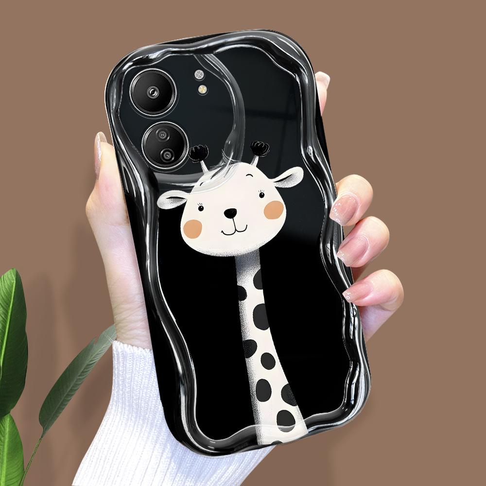 Cute Cartoon Pattern Cream Texture Casing Wavy Edge Soft Silicone Cover Phone Case for Xiaomi Redmi