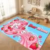 Cute Food Theme Crystal Velvet Floor Rug Personalized Custom Name Text Warm Carpet Home Decoration