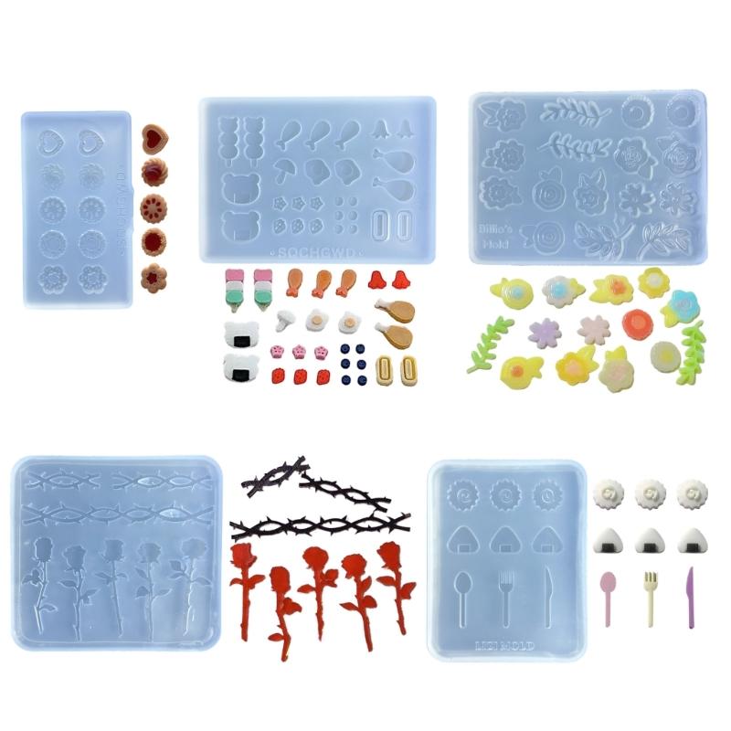 Antihaft-Silikonform Leckeres Essen-Themen-Gießform Vielseitige Backformen für Kuchen/Schokolade/Kekse/Süßigkeiten