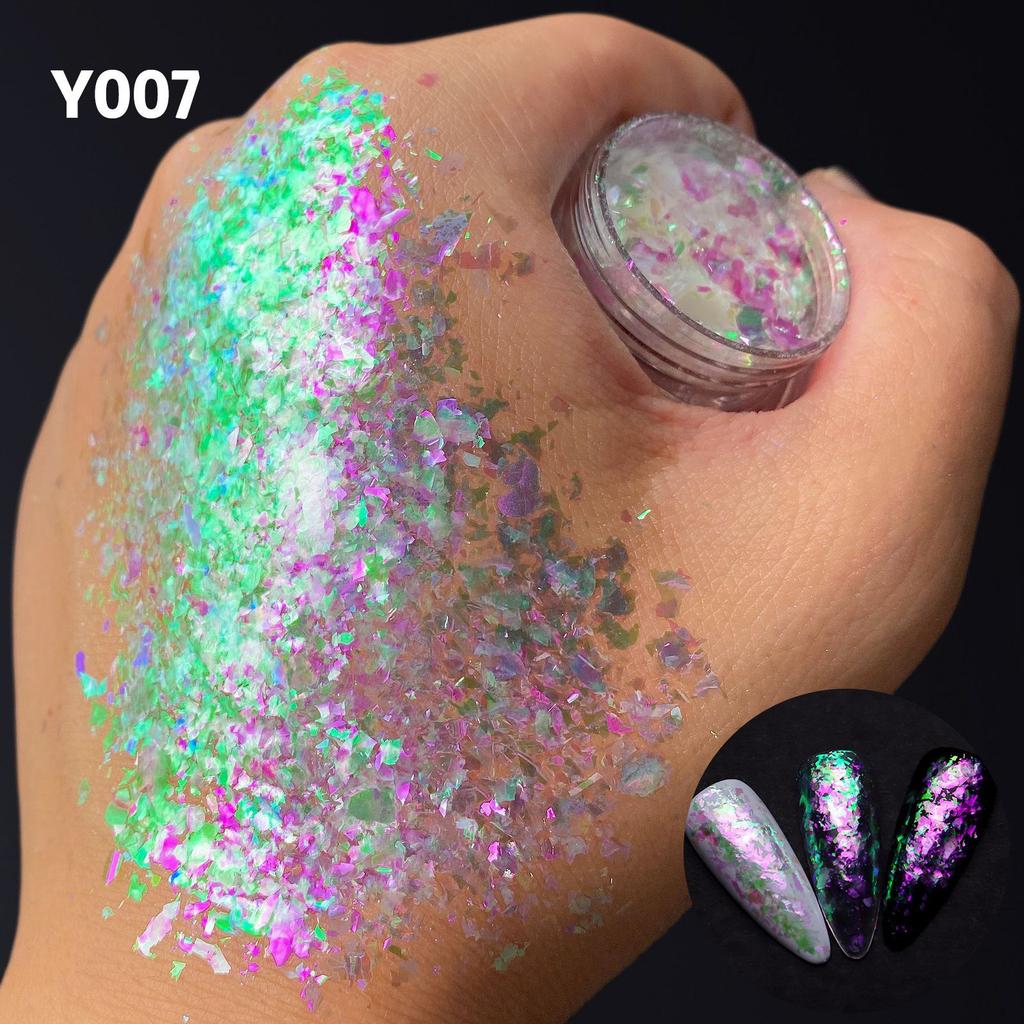 Reflective Glitter Nail Powder Sequins Crystal Pigment Dip Chrome Powder Nail DIY Dust Nail Supplies Decoration