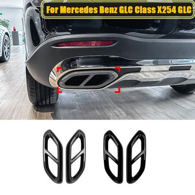 Car Rear Throat Exhaust Pipe Muffler Tips Cover Trim Stick Auto Styling For Mercedes Benz GLC Class X254 2023+ GLC260 GLC300