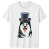 Husky Dog With Top Hat Unisex'S T-Shirt Funny Animal Tee