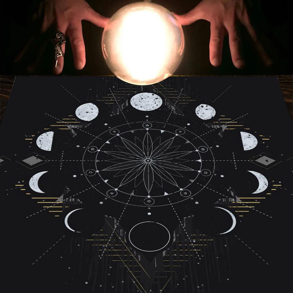 Tarot Karten Tischdecke Altar Tuch Mondphasen Astrologie Tischdecke Divination Kartenmatte Wandteppich Wanddekoration